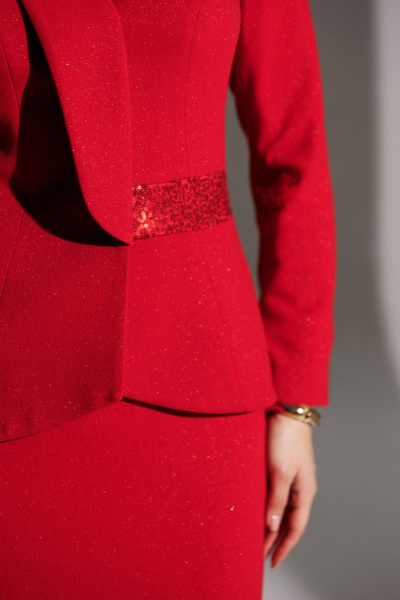 Жакет, юбка Мода Юрс 25-2888 красный - фото 2