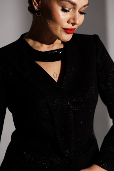 Жакет, юбка Мода Юрс 25-2888 черный - фото 3