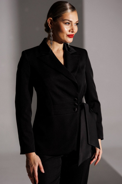 Брюки, жакет Мода Юрс 25-2938 черный - фото 6