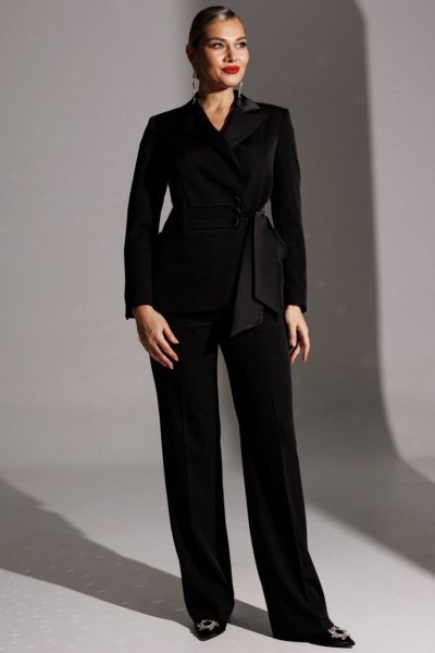 Брюки, жакет Мода Юрс 25-2938 черный - фото 2