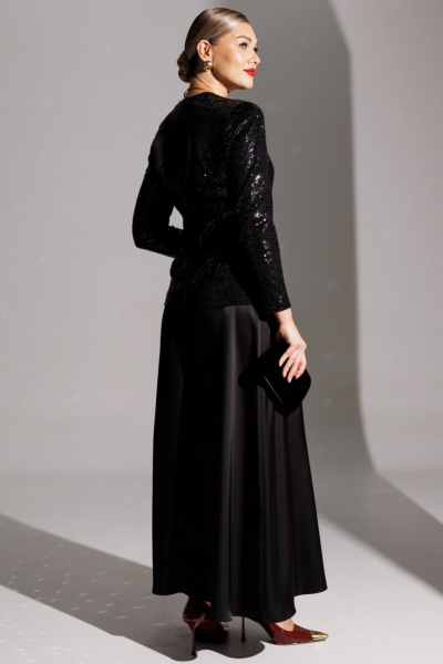 Жакет, юбка Мода Юрс 25-2881 черный - фото 7