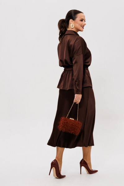Рубашка, юбка Mubliz 252 коричневый - фото 8