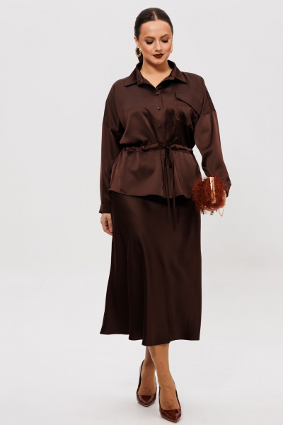 Рубашка, юбка Mubliz 252 коричневый - фото 3