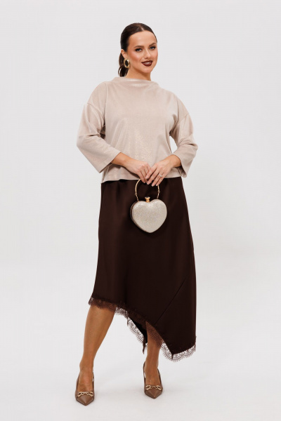 Джемпер, юбка Mubliz 302 шоколадный - фото 19