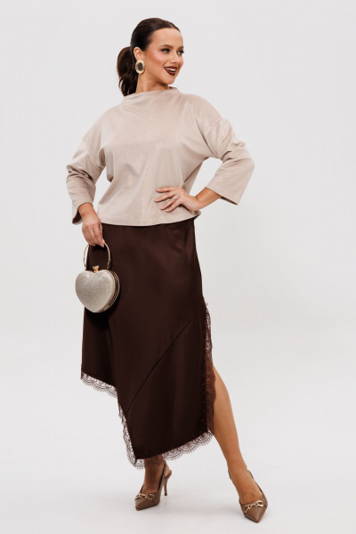 Джемпер, юбка Mubliz 302 шоколадный - фото 17