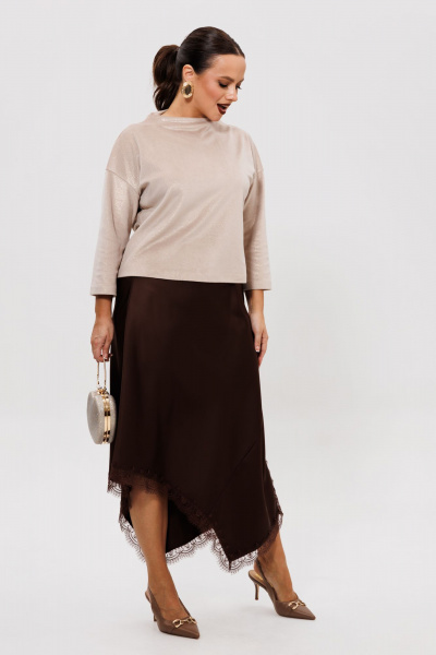 Джемпер, юбка Mubliz 302 шоколадный - фото 16