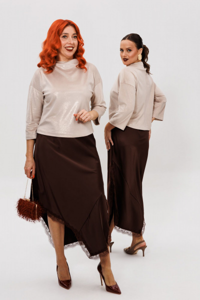 Джемпер, юбка Mubliz 302 шоколадный - фото 15