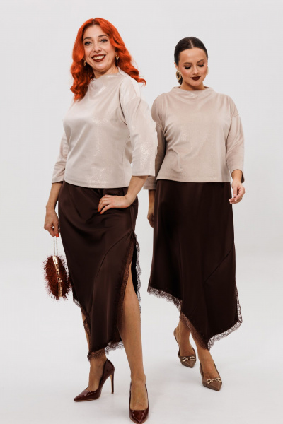 Джемпер, юбка Mubliz 302 шоколадный - фото 14