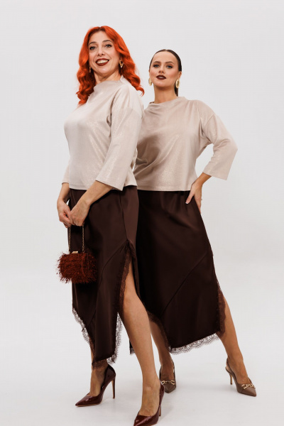 Джемпер, юбка Mubliz 302 шоколадный - фото 13