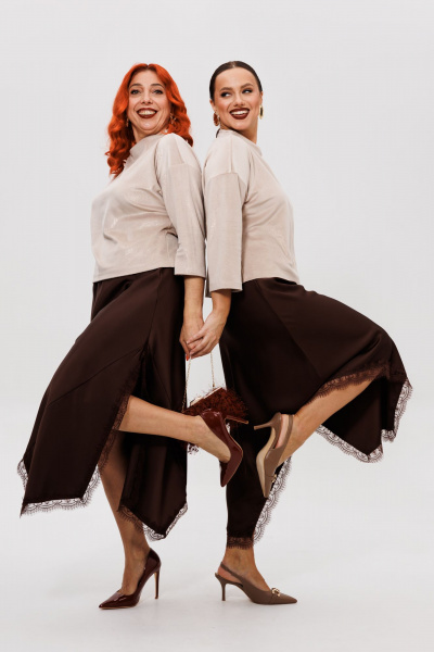 Джемпер, юбка Mubliz 302 шоколадный - фото 11