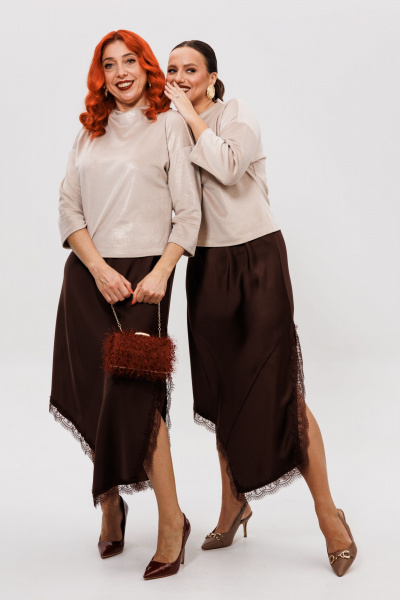 Джемпер, юбка Mubliz 302 шоколадный - фото 8