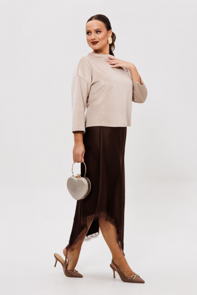 Джемпер, юбка Mubliz 302 шоколадный - фото 5