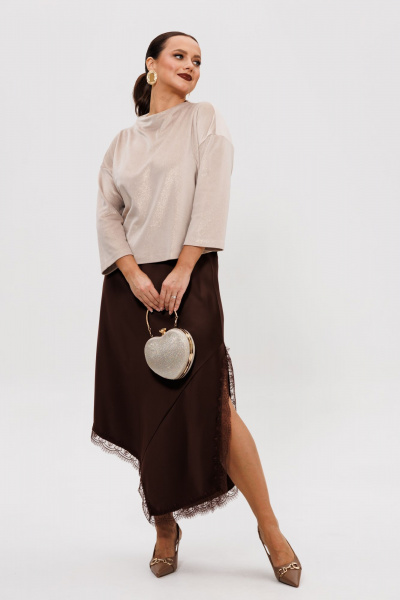 Джемпер, юбка Mubliz 302 шоколадный - фото 3