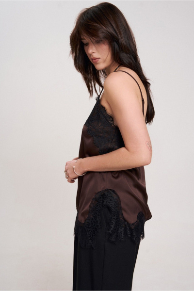Топ JRSy 2625 шоколад_
черное_кружево - фото 3