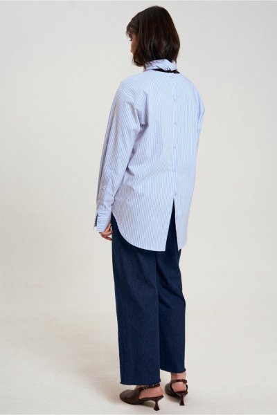 Блуза JRSy 2643 сине-
белая_полоса - фото 7