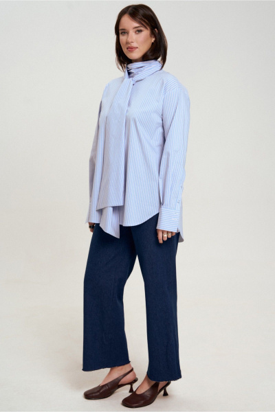 Блуза JRSy 2643 сине-
белая_полоса - фото 1