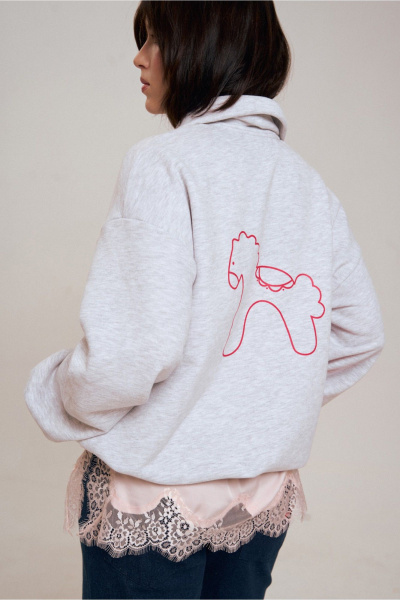 Джемпер JRSy 2652 серый_меланж - фото 7