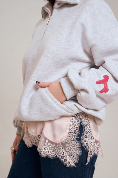 Джемпер JRSy 2652 серый_меланж - фото 6