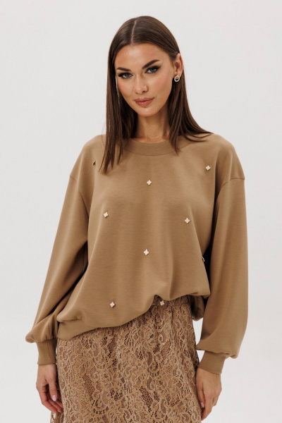 Джемпер, юбка Fantazia Mod 5324 песок - фото 2