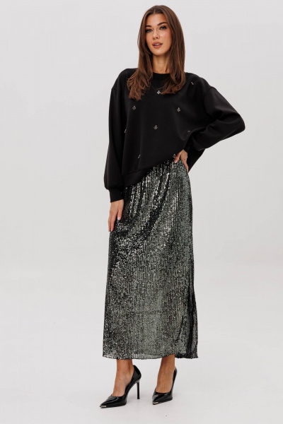 Джемпер, юбка Fantazia Mod 5324/1 черный - фото 7