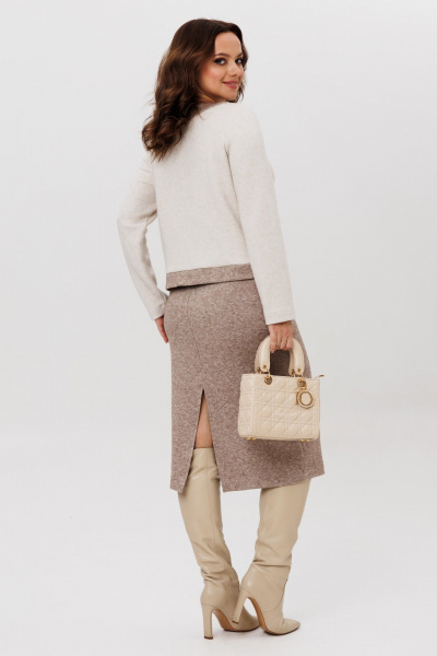 Джемпер, юбка Galean Style 993 коричневый - фото 13