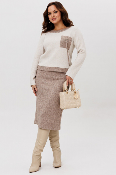 Джемпер, юбка Galean Style 993 коричневый - фото 11