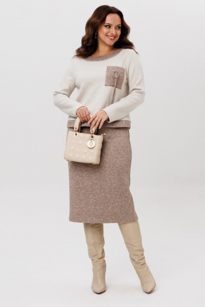 Джемпер, юбка Galean Style 993 коричневый - фото 8