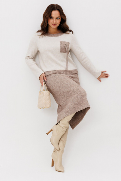 Джемпер, юбка Galean Style 993 коричневый - фото 6