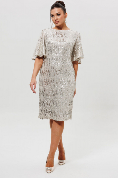 Платье Mislana 1037/1 серебро - фото 2