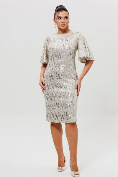 Платье Mislana 1037/1 серебро - фото 9