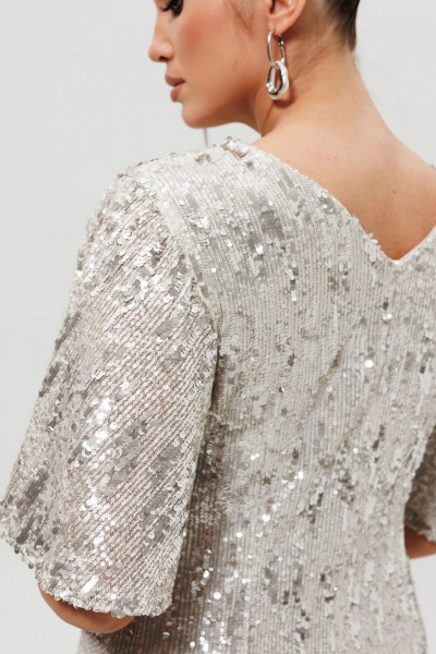 Платье Mislana 1037/1 серебро - фото 6