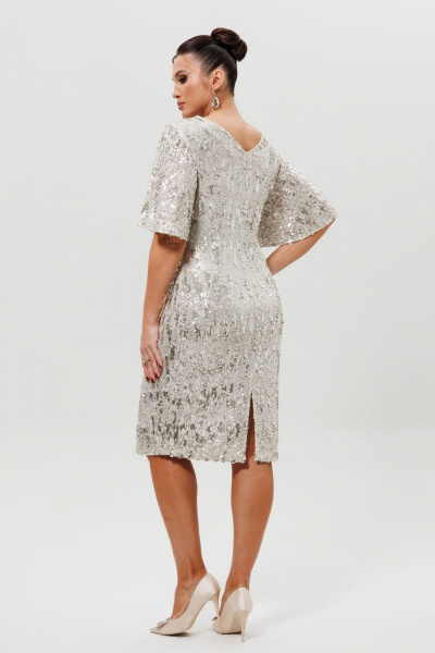 Платье Mislana 1037/1 серебро - фото 4