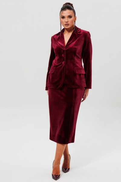 Жакет, юбка, манжеты Mislana 1165/1м бордо - фото 1
