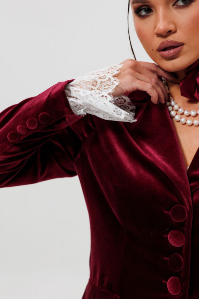 Жакет, юбка, манжеты Mislana 1165/1м бордо - фото 9