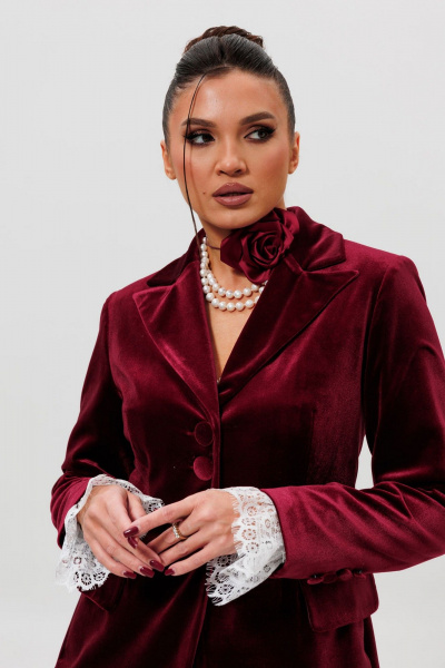 Жакет, юбка, манжеты Mislana 1165/1м бордо - фото 8