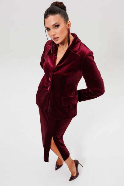 Жакет, юбка, манжеты Mislana 1165/1м бордо - фото 4