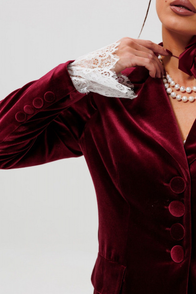 Брюки, жакет, манжеты Mislana 1169/1м бордо - фото 6