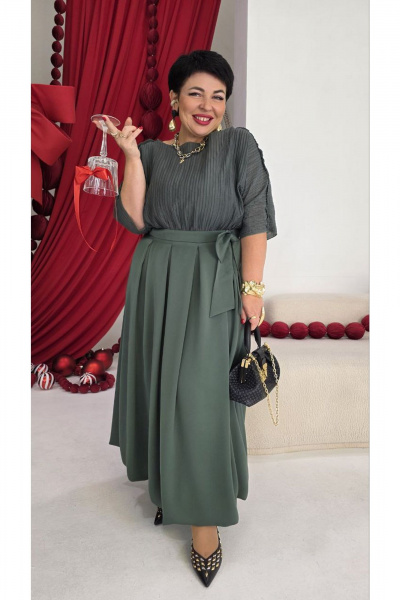Платье Vittoria Queen 26913 зеленый - фото 6