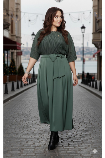Платье Vittoria Queen 26913 зеленый - фото 5