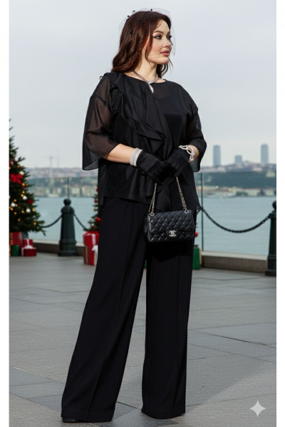 Блуза, брюки, топ Vittoria Queen 27213 черный - фото 6