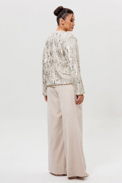Бомбер, брюки Mislana 1279к серебро/беж - фото 6
