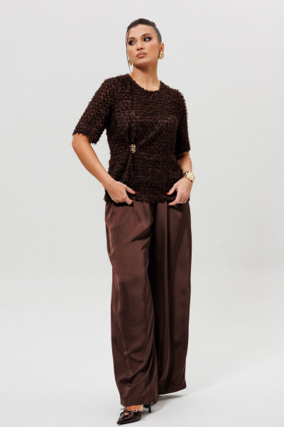 Брюки, жакет Mislana 1280к шоколад - фото 11