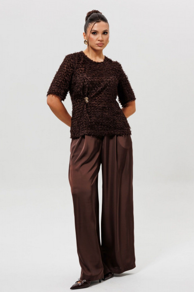 Брюки, жакет Mislana 1280к шоколад - фото 9