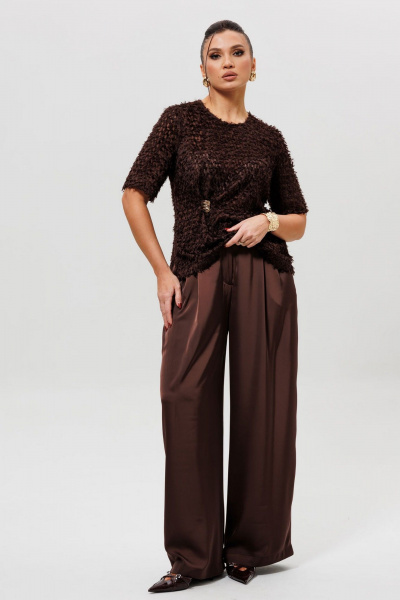 Брюки, жакет Mislana 1280к шоколад - фото 8