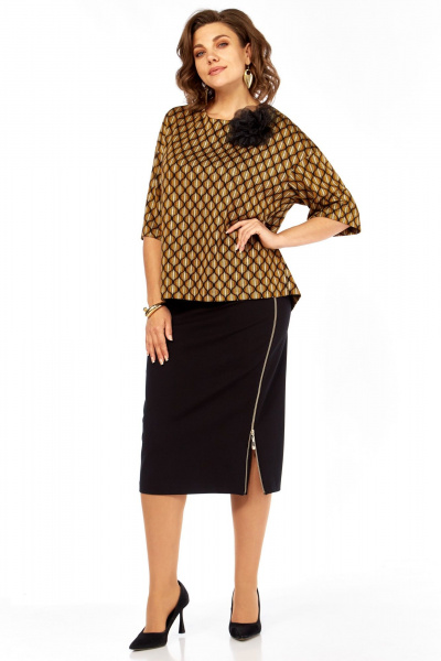 Блуза, юбка Matini 1.1805 черно-коричневый - фото 2