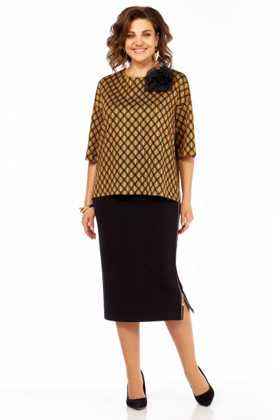 Блуза, юбка Matini 1.1805 черно-коричневый - фото 1
