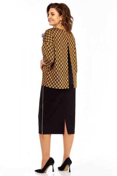 Блуза, юбка Matini 1.1805 черно-коричневый - фото 4