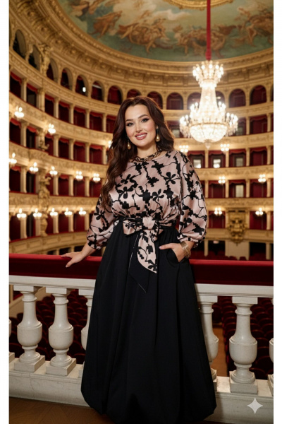 Платье Vittoria Queen 27623 черно_бежевый - фото 8