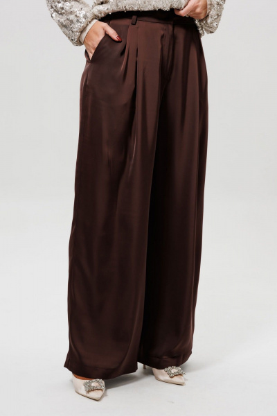 Бомбер, брюки Mislana 1283/1 серебро/шоколад - фото 7