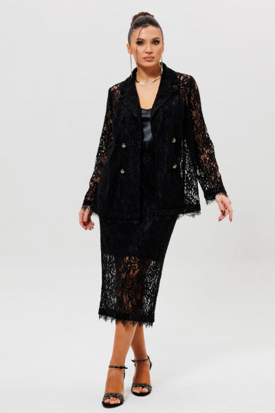 Жакет, юбка Mislana 1284 черный - фото 12